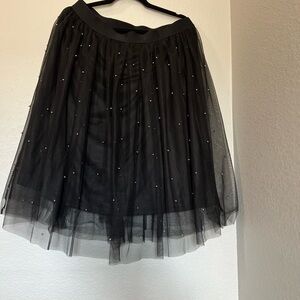 Forever 21Black Tulle Pearl-Embellished Skirtsize OX GRUNDGE FAIRY GRADUATION